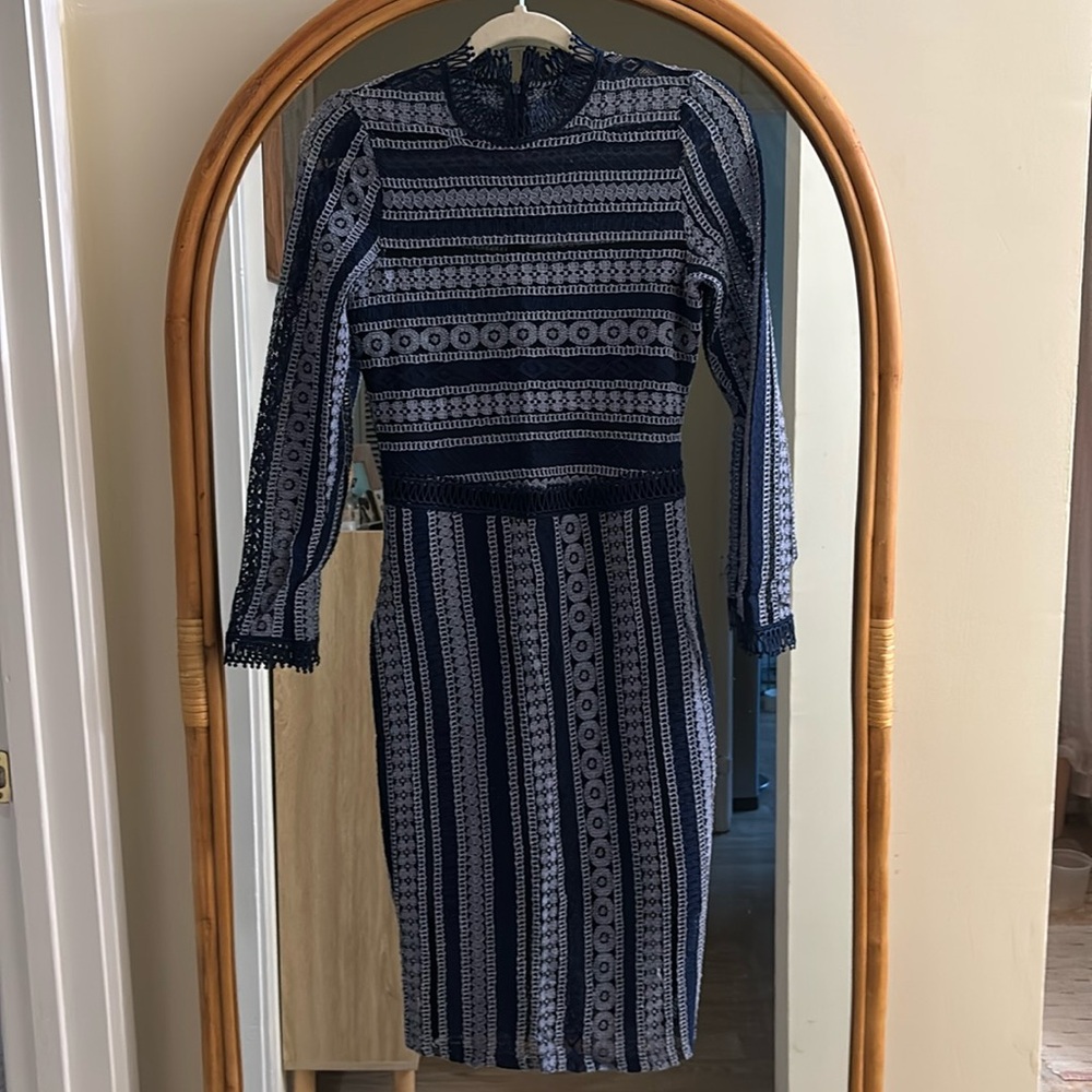 Navy & light blue dress